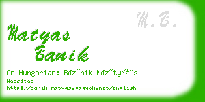 matyas banik business card